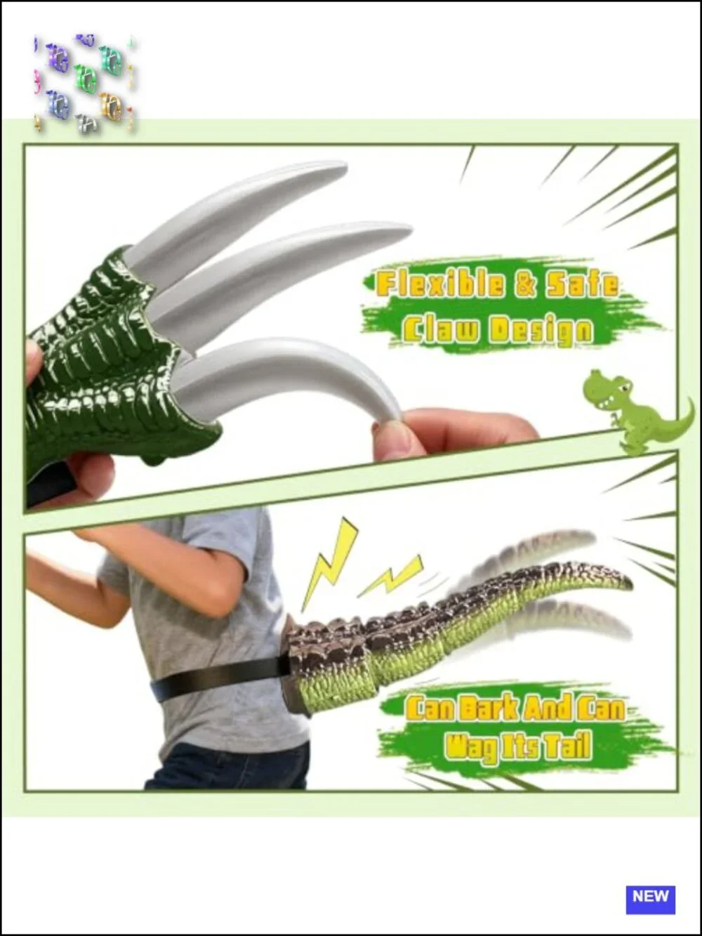 Dinosaur Costume Accessories - Claws & Tail for Kids